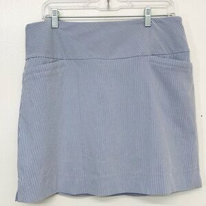 SC Co‎ Skort Skirt Large Pull On Blue  White Stripe Pockets  Tummy Control Golf